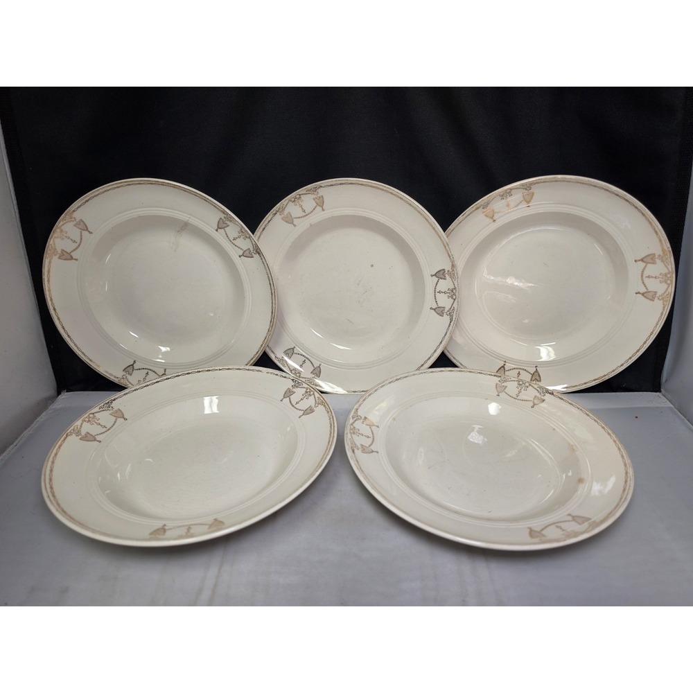 Salem China Co. Commodore w/ 23 karat Gold Rim Design Plates Set of 5